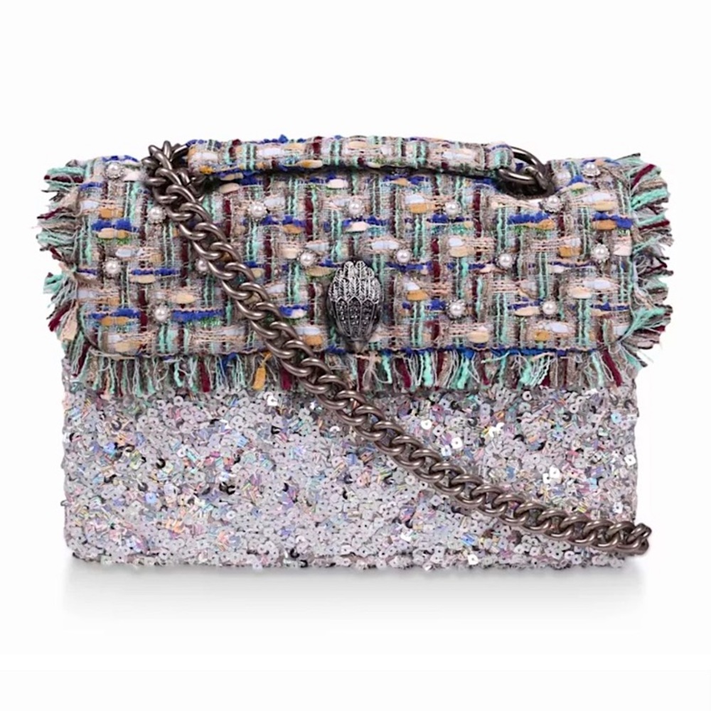 Kurt Geiger Multicolor Tweed and Sequin Crossbody Bag